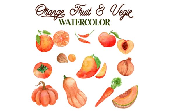 Orange Fruit N Vegie Graphic Web Elements By Monogram Lovers