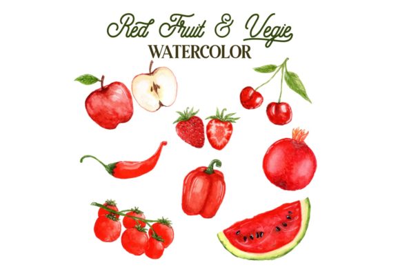Red Fruit N Vegie Afbeelding Web Elementen Door Monogram Lovers