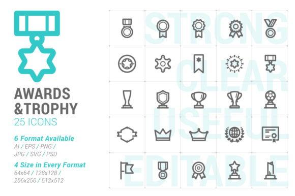 Award & Trophy Strong Line Icon Graphic Icons By Ctrl[A]Studio