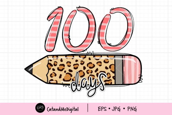 100 Days of School Girl Png Clipart Graphic Illustrations By CatAndMe