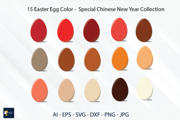 Easter - Egg Color Chinese New Year  Illustration Illustrations Imprimables Par Na Punya Studio