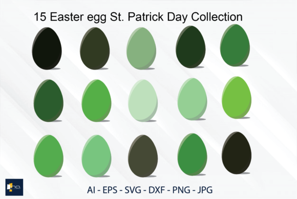 Easter - Egg Color Green for Decoration Grafik Druckbare Illustrationen Von Na Punya Studio