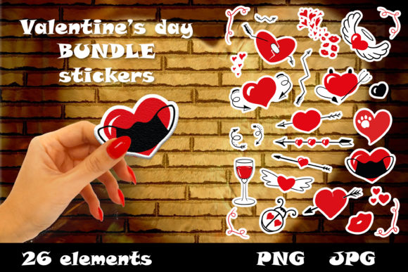 Stickers Valentine's Day - Heart Bundle Graphic Crafts By Citrum Nobile