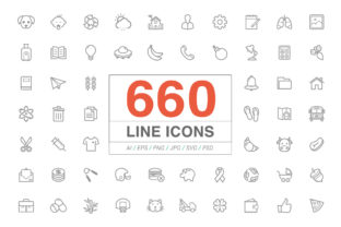 660 Line Icons Gráfico Iconos Por Ctrl[A]Studio 1