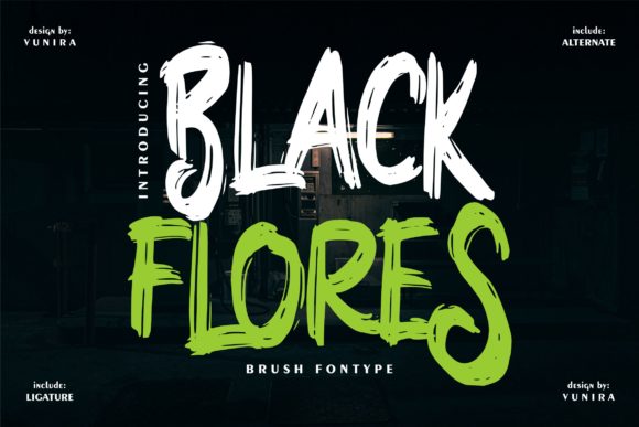 Black Flores Display Font By Vunira