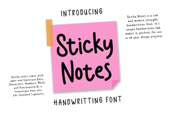 Sticky Notes Script & Handwritten Font By Nirmala Creative