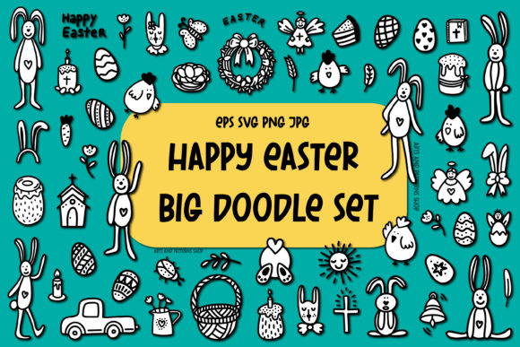 Easter Doodle Set  Graphic Illustrations By Art's and Patterns