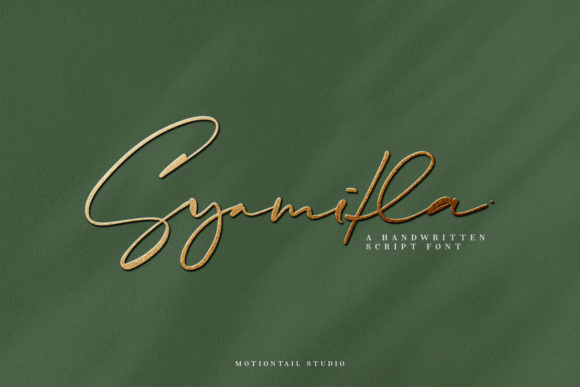 Syamitla Script & Handwritten Font By motiontailstudio
