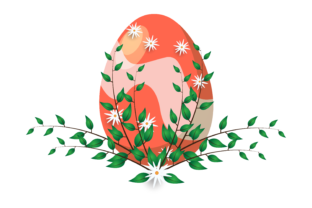 Easter Egg Floral Traditional Design Graphic Illustrations By garnetastudio 2