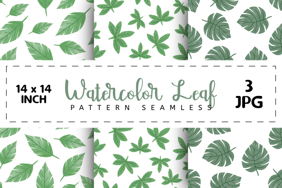 Watercolor Leaf Pattern Seamless Graphic Patterns By Dieza Art