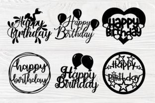 Birthday Cake Topper Set  Graphic Crafts By TonisArtStudio 5