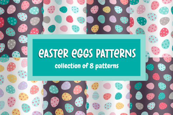 Easter Eggs Digital Paper Graphic Patterns By Art's and Patterns