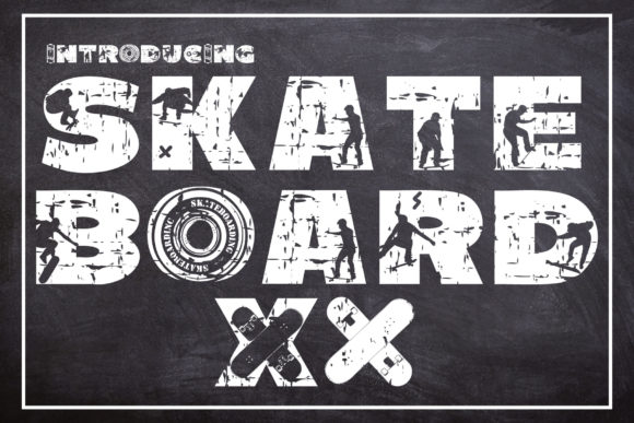 Skateboard XX Dekorative Schriftarten Schriftart Von KtwoP