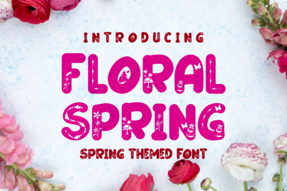 Floral Spring Display Fonts Font Door Mahesa Design