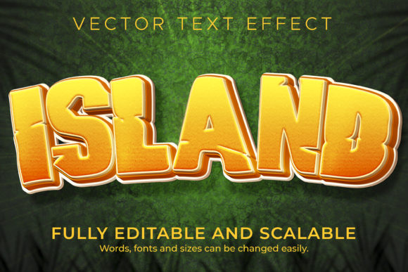 Text Effect Cartoon Island Text Style Graphic Layer Styles By NA Creative