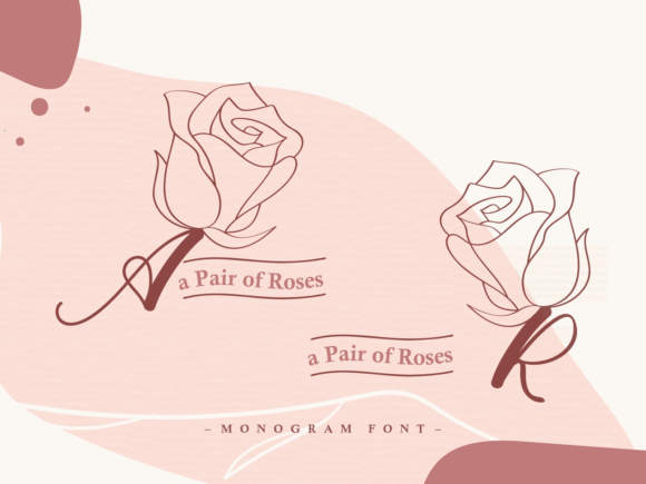 A Pair of Roses Decorative Font By nryntdw