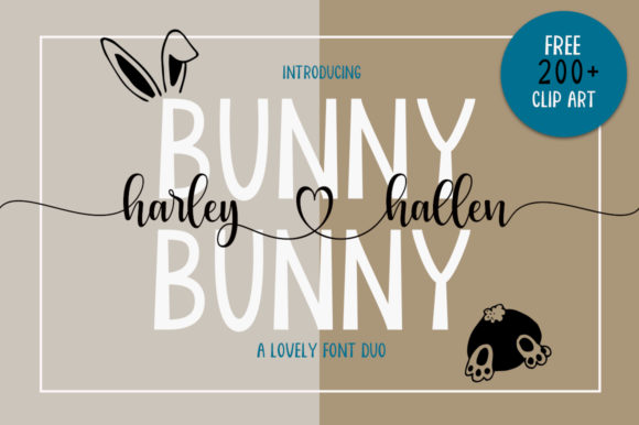 Bunny Harleyhellen Script Fonts Font Door Fadlilah Studio