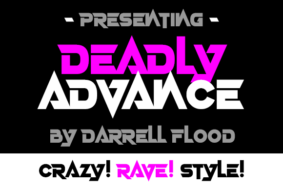 Deadly Advance Display Font By Dadiomouse