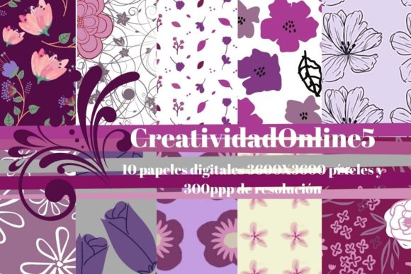 Spring Floral Graphic Patterns By creatividadenlinea15