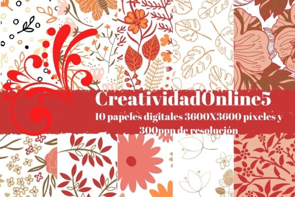 Papel Floral Digital En Café Graphic Patterns By creatividadenlinea15