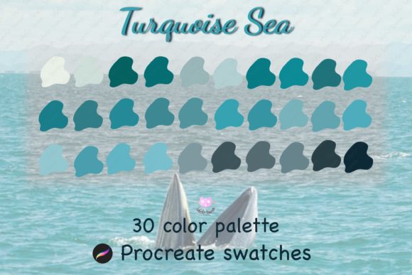 Turquoise Procreate Color Palette Graphic Actions & Presets By idelotama