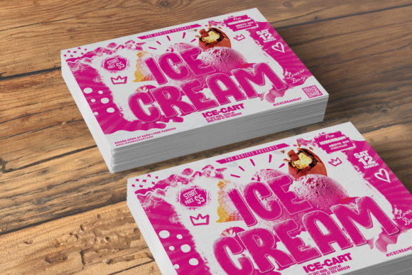 Ice Cream Flyer Graphic Print Templates By MintDesign