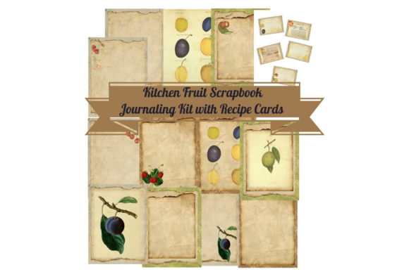 Kitchen Fruit Cooking Recipe Journal Kit Graphic Illustrations By Scrapbook Attic Studio