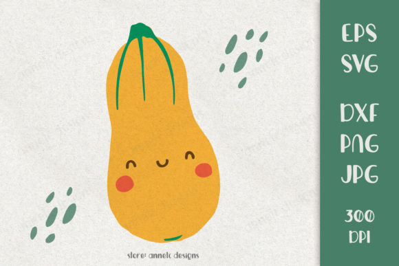 Butternut Squash. Cute Vegetable Clipart Graphic Illustrations By annetc designs