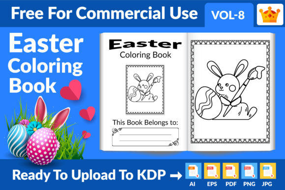 Easter Coloring Book KDP Interior Vol 8 Graphic KDP Interiors By Creative king