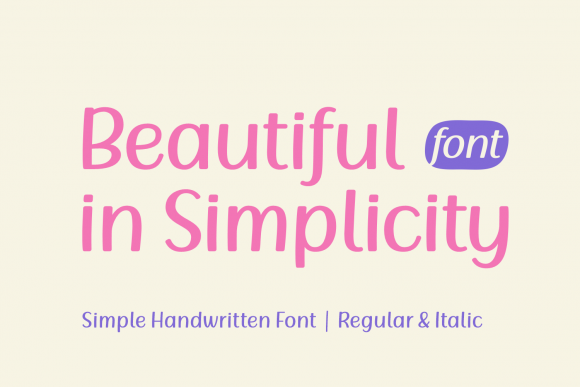 Beautiful in Simplicity Script & Handwritten Font By Rizkky (7NTypes)