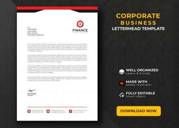 Corporate Business Letterhead Template Illustration Modèles d'Impression Par riRafiq