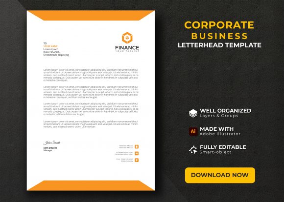 Corporate Business Letterhead Template Illustration Modèles d'Impression Par riRafiq