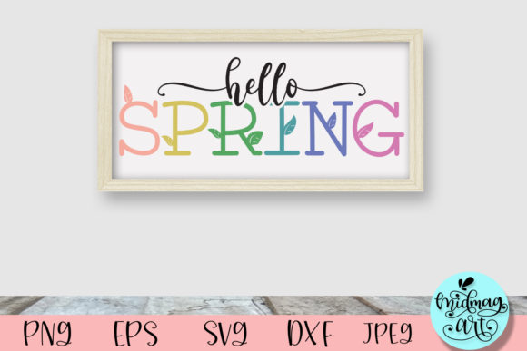 Hello Spring Sign  Graphic Objects By MidmagArt