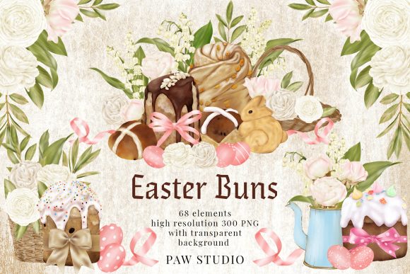 Easter Clipart Lily of the Valley Roses Graphic Illustrations By PawStudio