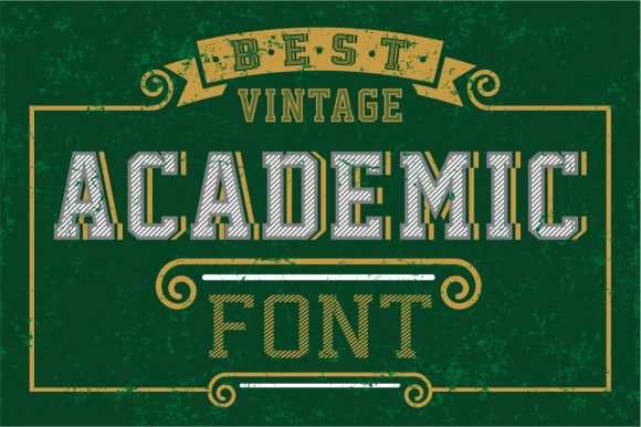 Best Vintage Academic Font Graphic Illustrations By woplolqow