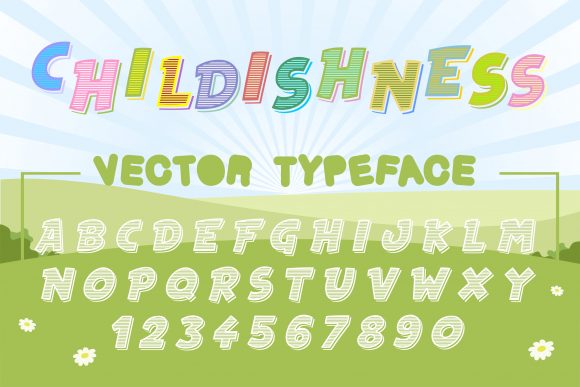 Childishness Vector Font Graphic Objects By woplolqow