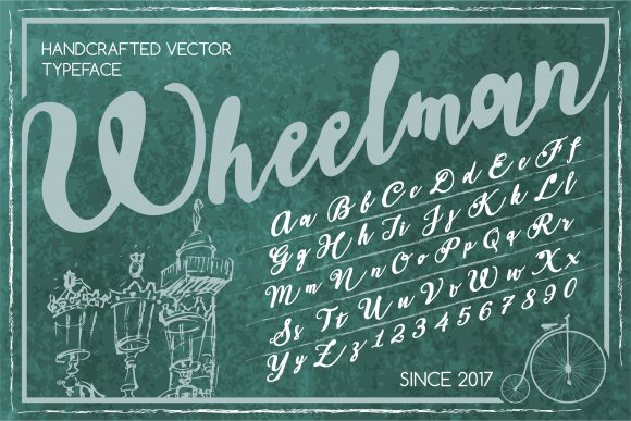 Handcrafted Vector Typeface - Wheelman Graphic Illustrations By woplolqow