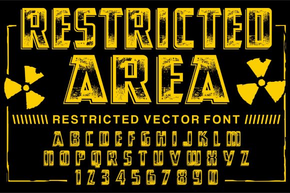 Restricted Area - Handcraft Vector Font Graphic Illustrations By woplolqow