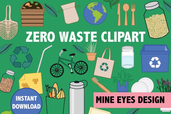 Zero Waste Clipart Graphic Illustrations By Mine Eyes Design