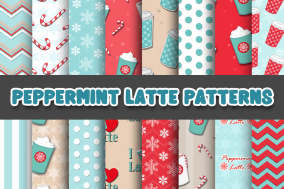 Peppermint Latte Digital Paper Pattern Graphic Patterns By Grafixeo