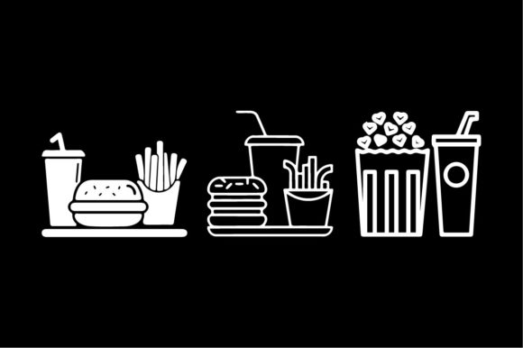 Fast Food Icon Silhouette Illustration Icônes Par evansifat2