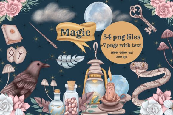 Wizard Supples Clipart Graphic Objects By sidelnikova.yy