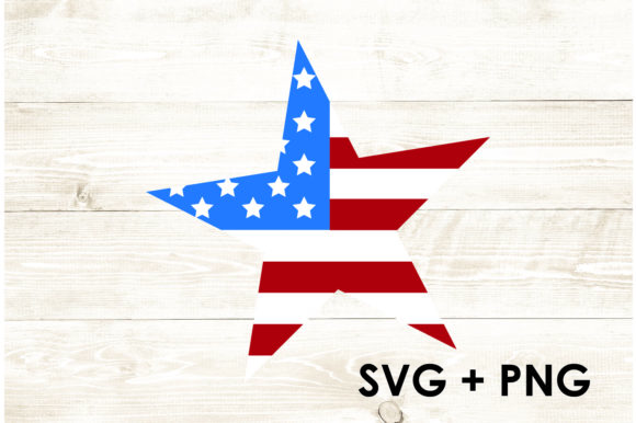 American Star - American Flag Star Graphic Crafts By Too Sweet Inc