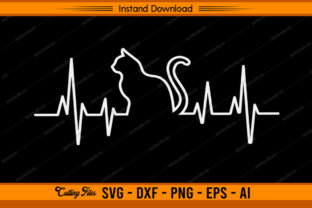 Cat Heartbeat Graphic Crafts By sketchbundle 1