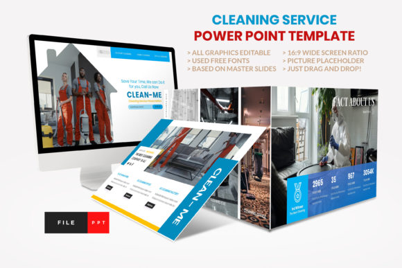 Cleaning Service Power Point Template Graphic Presentation Templates By artstoreid