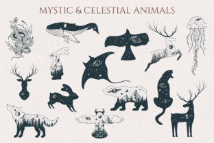 Hand Drawn Celestial Animals Collection Graphic Illustrations By Kirill's Workshop 2