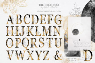 Artistic Floral Gold Alphabet Clipart Grafik Hochwertige grafische Objekte Von Tiana Geo