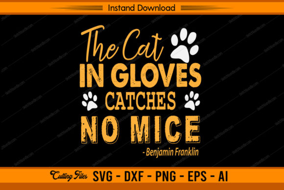 The Cat in Gloves Graphic Crafts By sketchbundle