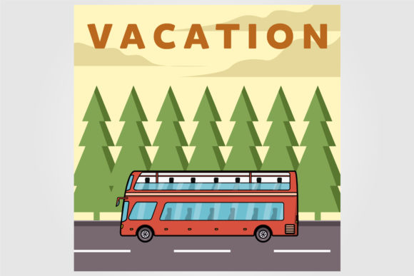 Bus Vacation Poster Vector Illustration Illustration Modèles Graphiques Par ikershandy