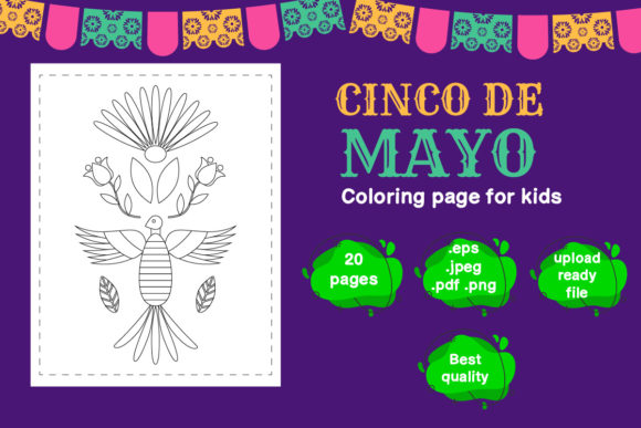 Cinco De Mayo Coloring Book for Kids KDP Graphic Coloring Pages & Books By Day Dreamer
